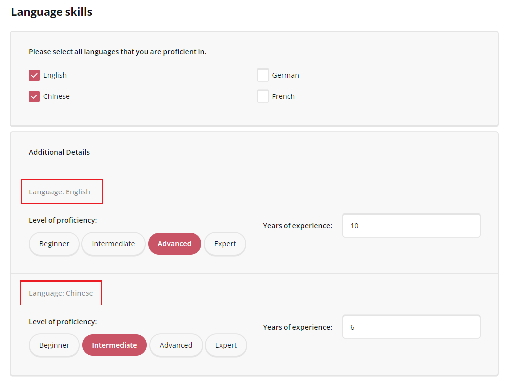 Connected data between a checkboxes and panel.