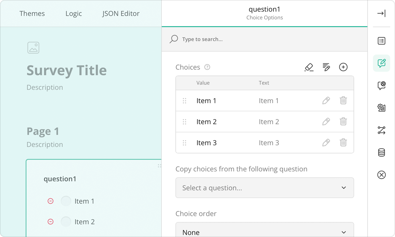 Survey Creator v2.0 - Redesigned Property Grid