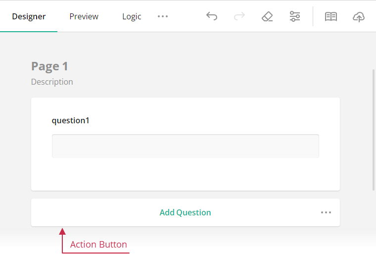 SurveyJS Creator - Action buttons on the design surface