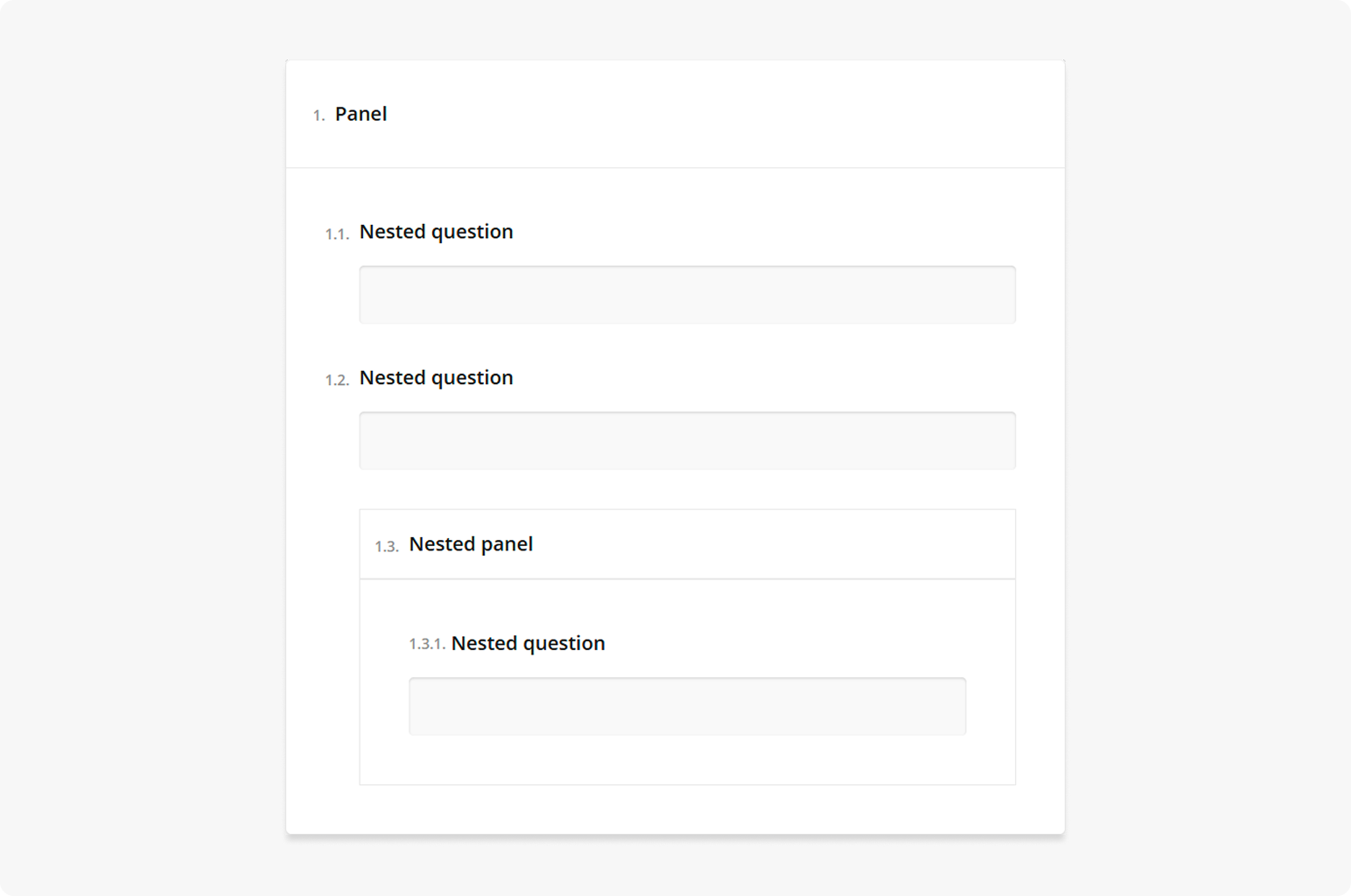 SurveyJS Form Library: Recursive question numbering