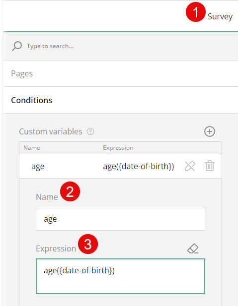 How to create a custom variable using the age() function