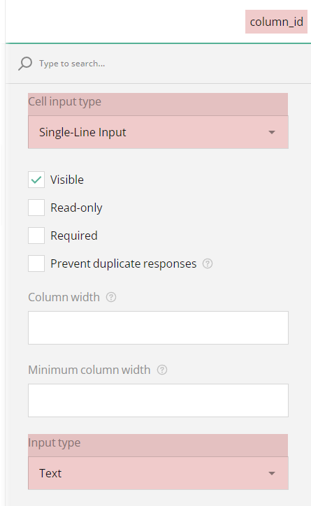 Multi-Select Matrix column: Changing cell input type to Single-Line Input