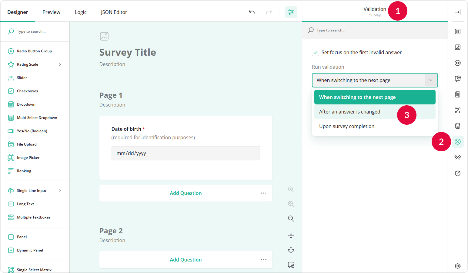 Run validation after the answer changed