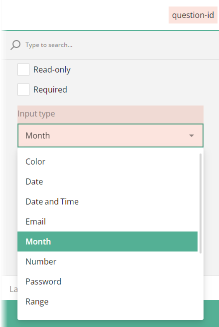 Single-Line Input question: available input types