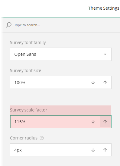 Survey scale factor